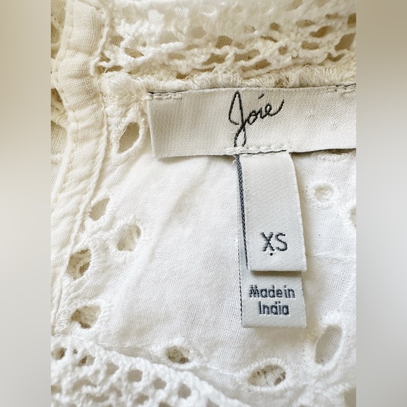 Joie Delayna Eyelet Dress in Porcelain. Size XS - Picture 6 of 7